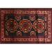 Ahgly Company Machine Washable Indoor Rectangle Traditional Red Wine or Wine Red Area Rugs 4 x 6