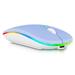 2.4GHz & Bluetooth Mouse Rechargeable Wireless Mouse for LG Q52 Bluetooth Wireless Mouse for Laptop / PC / Mac / Computer / Tablet / Android RGB LED RGB LED Pure White