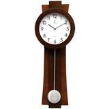 Pendulum Wall Clock Battery Operated - Quartz Wood Pendulum Clock - Silent Modern Wooden Design Decorative Wall Clock Pendulum for Living Room Office Kitchen & Home Dcor Gift