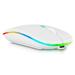 2.4GHz & Bluetooth Mouse Rechargeable Wireless Mouse for Lenovo Yoga Tab 3 Plus Bluetooth Wireless Mouse for Laptop / PC / Mac / Computer / Tablet / Android RGB LED Pure White