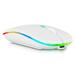 2.4GHz & Bluetooth Mouse Rechargeable Wireless Mouse for Plum Optimax 7.0 Bluetooth Wireless Mouse for Laptop / PC / Mac / Computer / Tablet / Android RGB LED Pure White