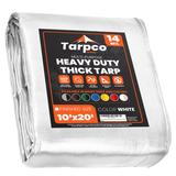 Tarpco Safety 10 ft. x 20 ft. 14 Mil Heavy Duty Polyethylene Tarp, Waterproof, Rip & Tear Proof Aluminum in White | 1 H x 10 W x 20 D in | Wayfair