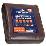 Tarpco Safety 18 ft. x 24 ft. 10 Mil Heavy Duty Polyethylene Tarp, Waterproof, Rip & Tear Proof Aluminum in Brown | 1 H x 18 W x 24 D in | Wayfair
