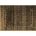 Black/Brown 96 x 60 x 0.35 in Area Rug - Bungalow Rose Hadewig Oriental Machine Made Wool/Area Rug in Brown/Green/Black /Wool | Wayfair