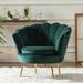 Accent Chair - Everly Quinn Lotus Velvet Accent Chair Velvet in Green | 29 H x 33 W x 32 D in | Wayfair FBD7C60866CF405EB31746B856F61CB5