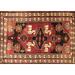 Black/Brown 120 x 96 x 0.35 in Area Rug - Bungalow Rose Southwestern Machine Woven Wool/Area Rug in Red/Brown/Black /Wool | Wayfair