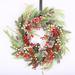 The Holiday Aisle® 26" Winter Christmas Front Door Wreath Wood/Twig in Brown/Green/Red | 26 H x 26 W x 6 D in | Wayfair