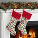 The Holiday Aisle® Paws Personalized Red Cuff Stocking Polyester in Green/Red/White | 9.75 H x 18 W in | Wayfair 7FF38209FBC249408BCB1081F9D47574