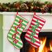 The Holiday Aisle® Stripes Personalized Stocking Polyester in Green/Red/White | 10 H x 16 W in | Wayfair 2307E3DF66F541B18FE53E4163527F9C