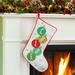 The Holiday Aisle® Ornament Name Personalized Stocking Polyester in Green/Red/White | 10 H x 16 W in | Wayfair B83F3A8835014C86AC623A32BEA58A2B