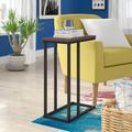17 Stories Wide Snack Side Table, C Shaped End Table For Sofa & Bed, Laptop Table, 25 Inch Tall Wood in Black/Brown/Gray | Wayfair