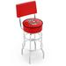 Holland Bar Stool NCAA Swivel 25" Counter Stool Upholstered/Metal in Black/Gray | 40 H in | Wayfair L7C425WI-Bdg