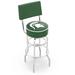 Holland Bar Stool NCAA Swivel 25" Counter Stool Upholstered/Metal in Black/Gray | 40 H in | Wayfair L7C425MichSt