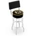 Holland Bar Stool NHL Swivel 25" Counter Stool Upholstered/Metal in Black/Gray | 40 H in | Wayfair L7C425BosBru