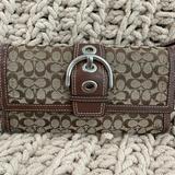 Coach Bags | Authentic Coach Trifold Buckle Checkbook Wallet | Color: Brown/Tan | Size: Os