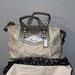 Coach Bags | Coach Handbag Purse White Cream Silver Colored Leather W/ Bag Scarf | Color: Silver/White | Size: Os