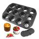 Wrenbury Pro Mini Cheesecake Tins Removable Base - Mini Sandwich Cake Cupcake Pan 12 Hole Loose Bottom - Heavy Gauge Carbon Steel Individual Victoria Sponge Moulds - PFOA Free