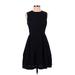 Gap Casual Dress - Fit & Flare: Black Solid Dresses - Women's Size 2