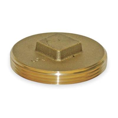 ZORO SELECT 156-026 Brass Raised Square Head Plug, MNPT, 4" Pipe Size