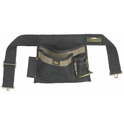 CLC WORK GEAR 1245 Tool Pouch, Tool Belt, Black, Polyester, 5 Pockets