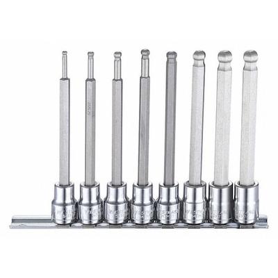 WESTWARD 54TM66 3/8" Drive Socket Bit Set, Metric, 8 pcs