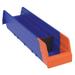 AKRO-MILS 36448BLUE Shelf Storage Bin, Blue/Orange, Plastic, 17 7/8 in L x 4