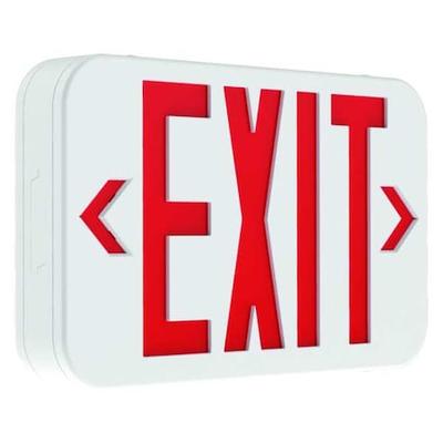 COMPASS CAR Exit Sign, White, 2 Face(s), LED, Wall/Ceiling Mount, Not Battery