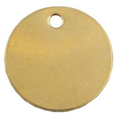 C.H. HANSON 43582 Blank Tag, Brass, 1 1/2 in H x 1 1/2 in W, Brass, Round, 25 PK