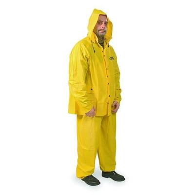 CONDOR 3AT35 3 Piece Rainsuit w/Detach Hood,Yellow,2XL