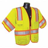 CONDOR 53YP44 High Visibility Vest,Yellow/Green,L