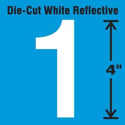 STRANCO DWR-4-1-5 Die-Cut Refl. Number Label,1,4In...