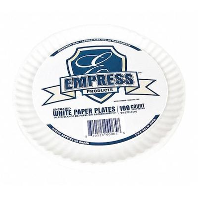 ZORO SELECT E30400 Paper,Plate,Round,9