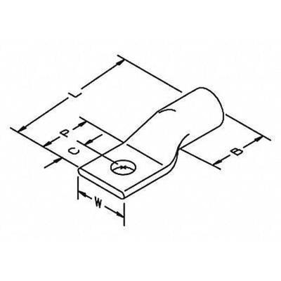 3M 30032 One Hole Lug Compress Conct,1/0 AWG,PK10