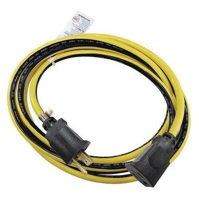 ZORO SELECT 52NY22 SJTW Locking Outdoor Extension Cord, PVC, 12 AWG 1 Outlet,
