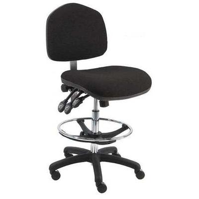 BENCHPRO WNT-F-TLC-WW-BLACK Fabric Task Chair, 21" to 31", No Arms, Black
