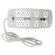 POWER FIRST 52NY61 Surge Protector Outlet Strip,6 ft.,White