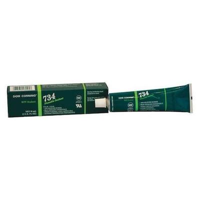DOWSIL 4102963 Silicone Sealant, 3 oz, Tube, Clear, Silicone Base, 734