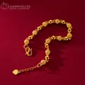 Bracelets à breloques plaqués or jaune pour femme perle lisse bijoux de mariage cadeau de fête