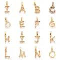 Acier inoxydable 26 Lettres Pendentif Bambou Style Initiale A-Z Alphabet Pendentif Or Document Pour