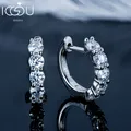 IOGOU-Boucles d'oreilles créoles Moissanite Real D pour femme boucle d'oreille Huggie diamant