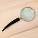 Magnifying Glass / loupe || Vintage solid brass frame and plastic horn shape handle