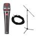 sE Electronics V7-X Microphone w/ Mic Stand & 20-foot XLR Cable Bundle