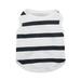Mightlink Pets Clothes Thin Close-fitting No Pilling Comfortable Washable Dress Up Cotton Sleeveless Stripe Dog Vest for Summer