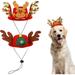 Christmas Dog Antlers Headband 2 Styles Adjustable Christmas Reindeer Antlers Headband Hat Decor with Santa Hat Cute Christmas Costume Headwear Accessories for Cats Dogsï¼ˆ2pcsï¼‰