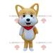 Yellow and white puppy mascot dog costume yellow fox