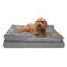 FurHaven Pet Products Minky Faux Fur & Suede Pillow-Top Orthopedic Pet Bed for Dogs & Cats - Titanium Gray Jumbo