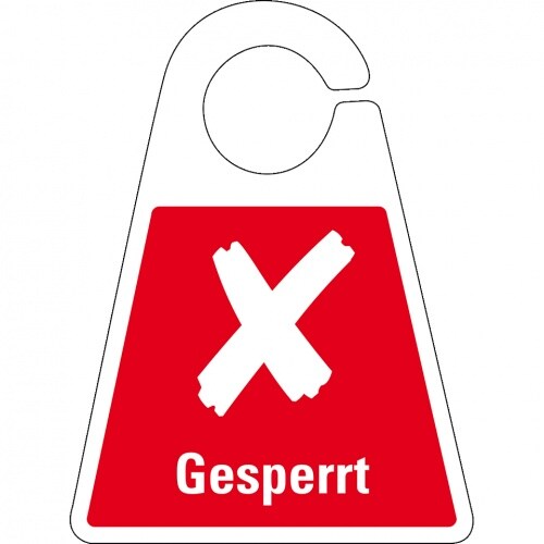 Qualitätsanhänger Gesperrt, beidseitig bedruckt, rot, Kunststoff, 120x165mm I 10 Stk Image