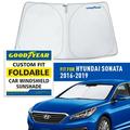 Goodyear Foldable Windshield Sun Shade for Hyundai Sonata 2016-2019 Custom-Fit Car Windshield Cover Car Sunshade Vehicle Sun Protector Auto Car Window Shades for Front Window - GY008273