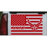 US American Flag Air Force USAF Car or Truck Window Laptop Decal Sticker Red 4in X 6.3in