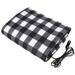 Car Heating Blanket Soft Touch Autumn Winter Keep Warm 12V Car Electric Heated Blanket Cover for Vehicle Black White